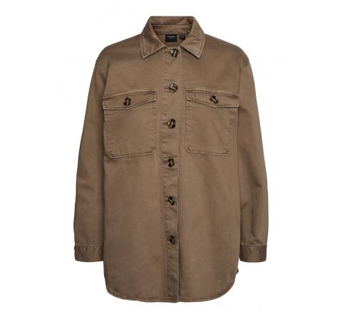 Veromoda vmneya oversized shirt jacket marron - Imagen 1