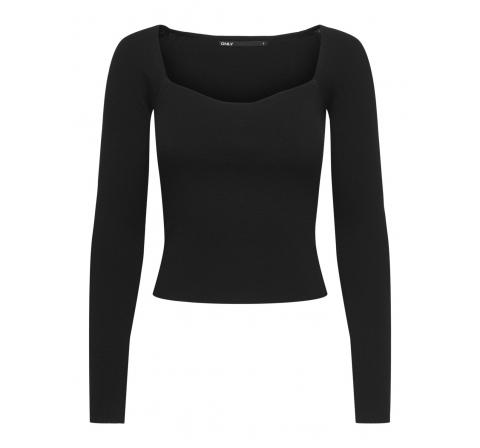 Only onlsatina corsage l/s pullover knt negro - Imagen 1