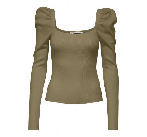 Only onlagate square neck  ls pullover cc knt gris - Imagen 3