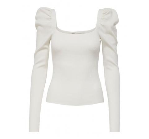 Only onlagate square neck  ls pullover cc knt blanco roto - Imagen 5