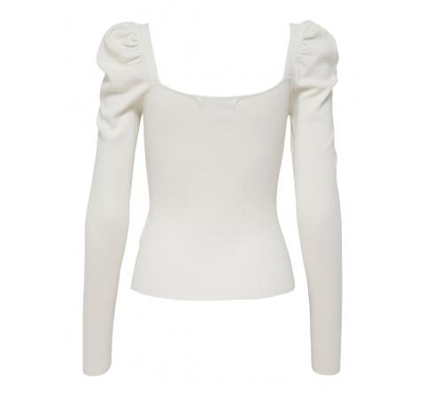 Only onlagate square neck  ls pullover cc knt blanco roto - Imagen 7