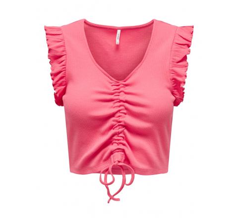 Only onllaila s/l ruching top jrs coral - Imagen 4