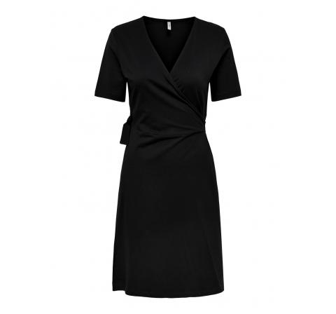 Only onlmay s/s wrap dress jrs negro - Imagen 1