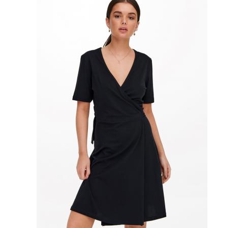 Only onlmay s/s wrap dress jrs negro - Imagen 2