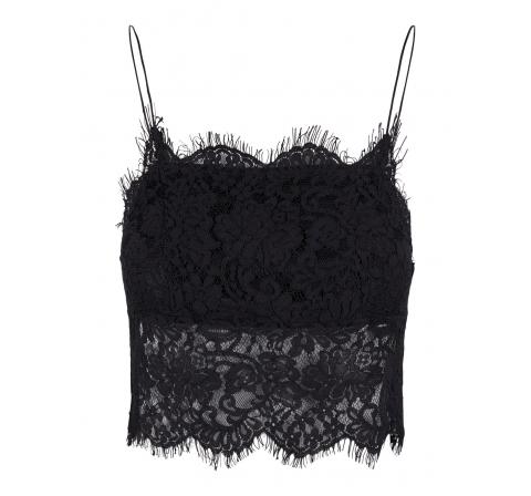 Pieces pcaura strap new cropped lace top bc negro - Imagen 1