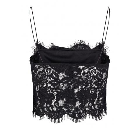 Pieces pcaura strap new cropped lace top bc negro - Imagen 2