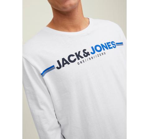 Jack&jones jcofrederik tee ls crew neck fst blanco