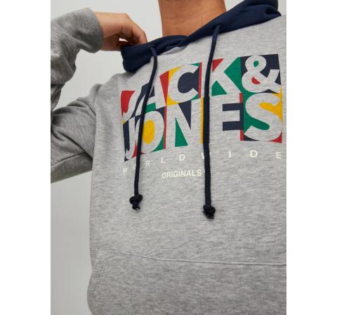 Jack&jones jorpalette sweat hood gris