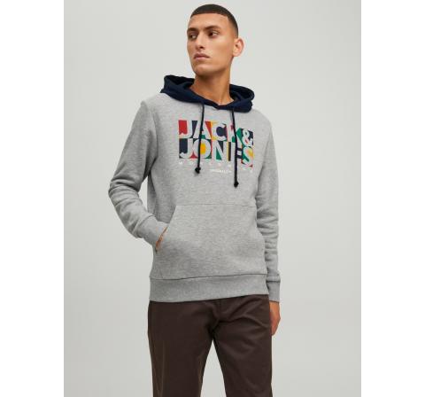 Jack&jones jorpalette sweat hood gris