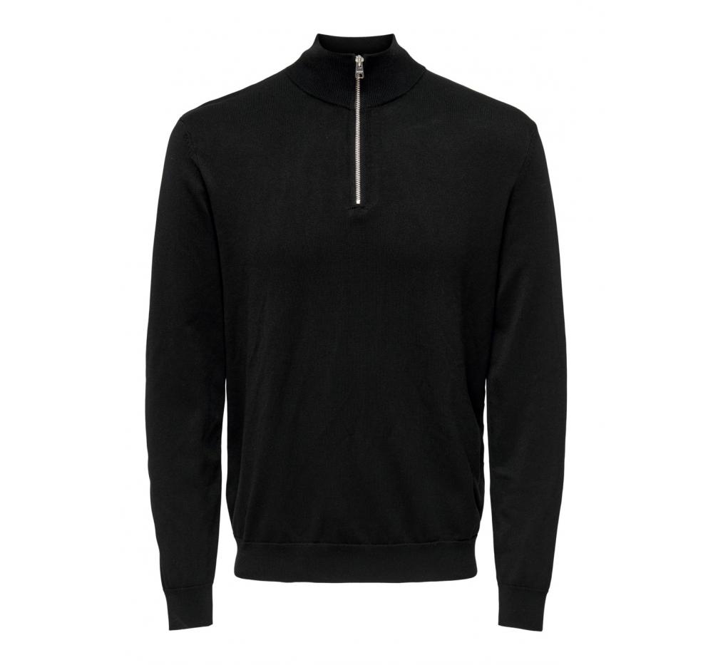 Only & sons onswyler life ls half zip knit negro