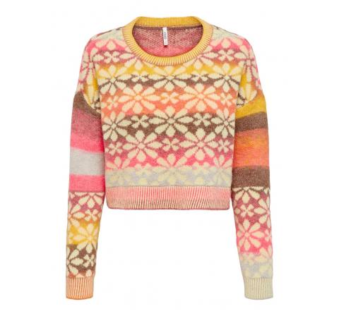 Only onlruni l/s pullover knt rosa