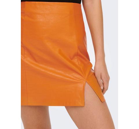 Only onlditte faux leather croco skirt otw naranja
