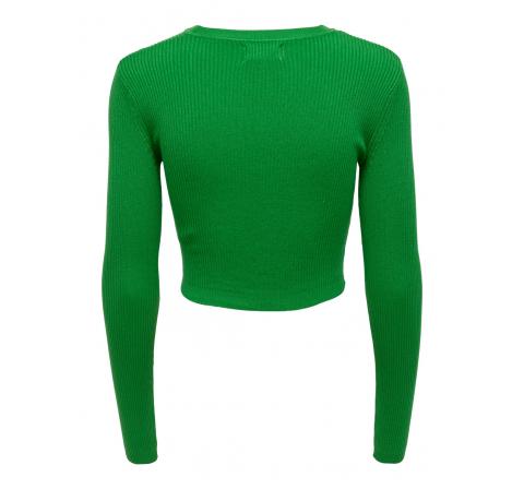 Only onlliza l/s peek-a-boo pullover knt verde
