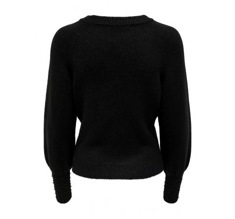 Only onlalexis l/s bead pullover knt negro