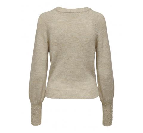 Only onlalexis l/s bead pullover knt tostado