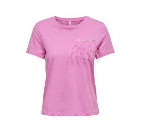 Only onlfeather s/s top jrs rosa