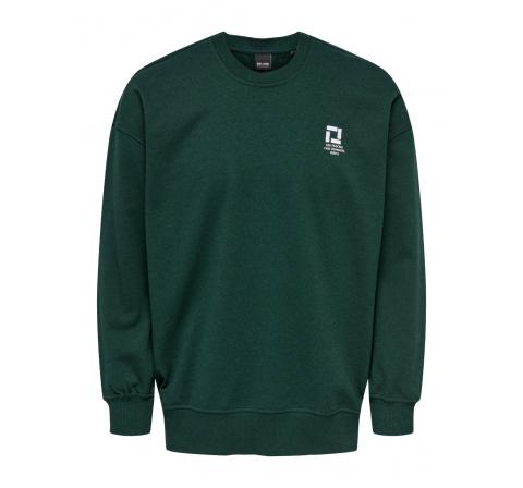 Only & sons onssteve life rlx emb logo crew swt verde oscuro