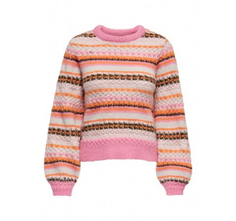Only onlmabel life  l/s stripe pullover knt rosa