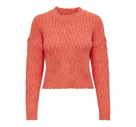 Only onlnew chunky l/s structur pullover knt naranja