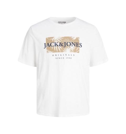 Jack&jones jorcrayon branding tee ss crew neck ln blanco