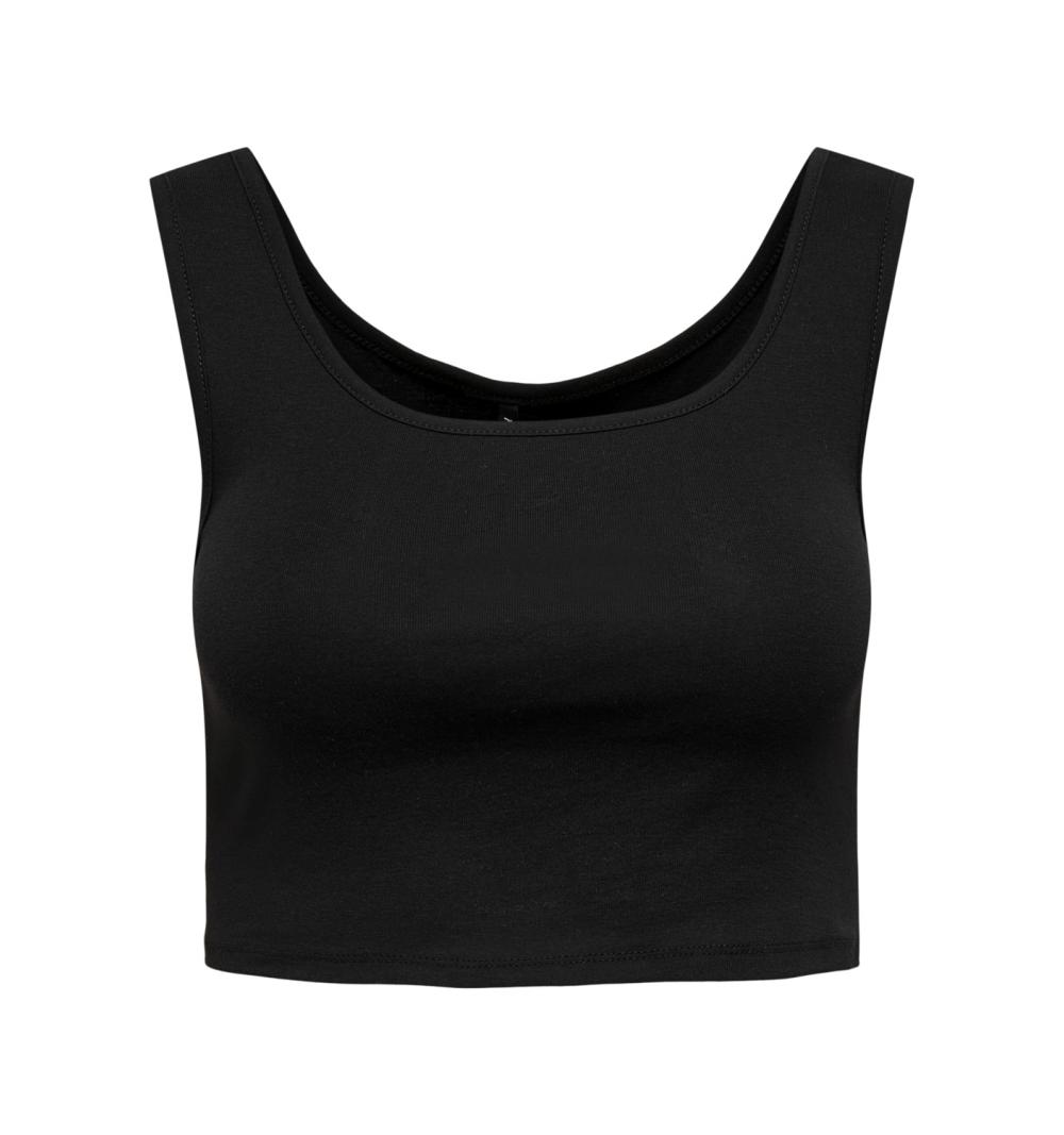 Only onlkira s/l cropped top jrs negro