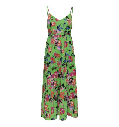 Only onlalma life poly strap long dress aop verde