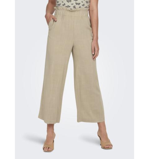 Only onlsolvi hw linen bl culotte pnt beige