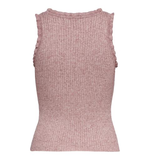 Only onllina s/l ruffle pullover knt rosado