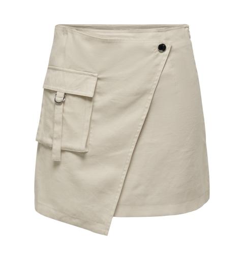 Only onlemery mw cargo wrap skirt pnt beige