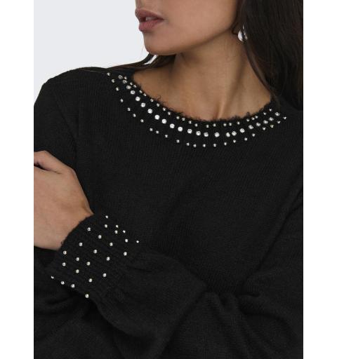Only onlalessia ls bling o-neck knt negro