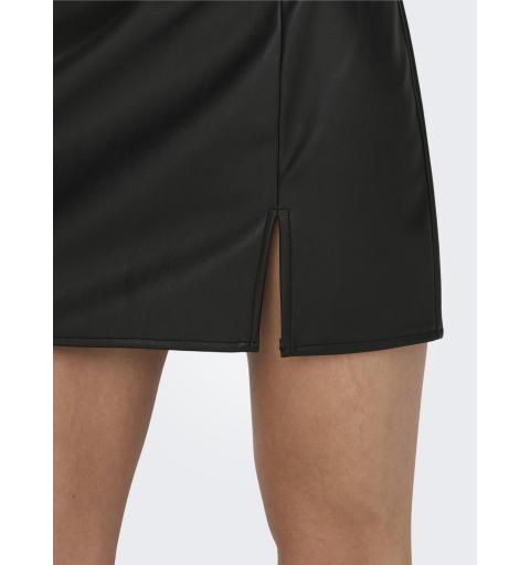 Only onlleni faux leather slit skirt pnt noos negro