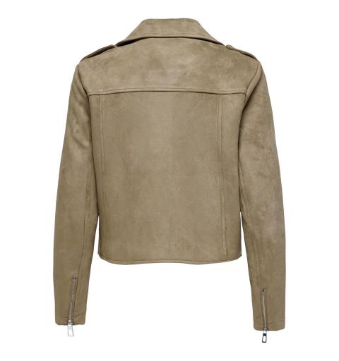 Only onlscootie faux suede biker jacket otw marron