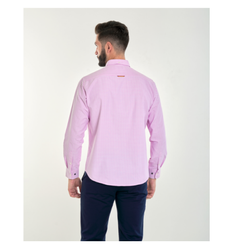 Spagnolo hombre cm 8068 c/boton bandera oxf.cuadros rosa