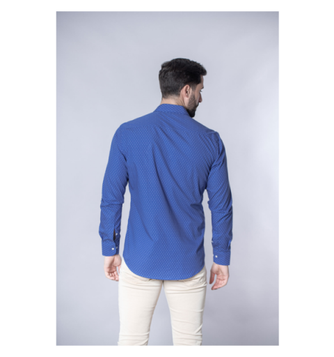 Spagnolo hombre cm 0836 c/cutaway estampado smart azul