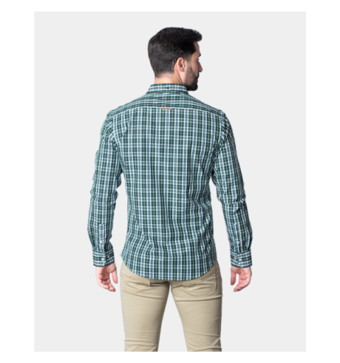 Spagnolo hombre cm 0025 c/boton popelin cuadros verde