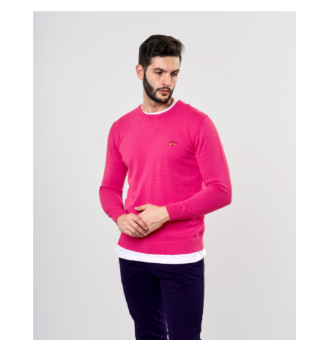 Spagnolo hombre jr 0001 cuello caja basico fucsia