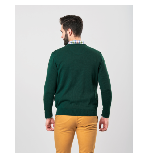 Spagnolo hombre jr 0002 cuello pico basico verde