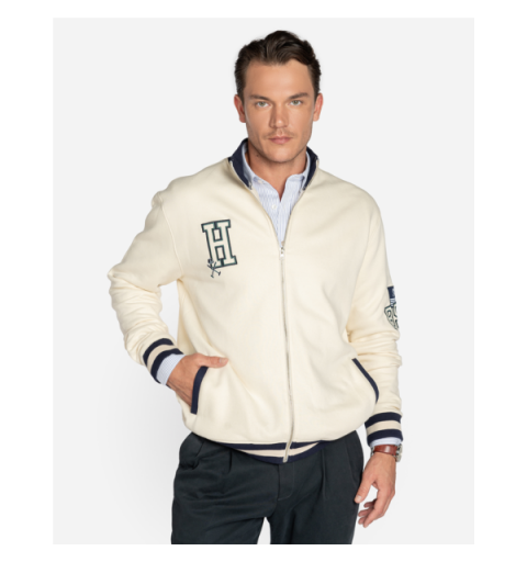 Harper & neyer sudadera classic blanco roto