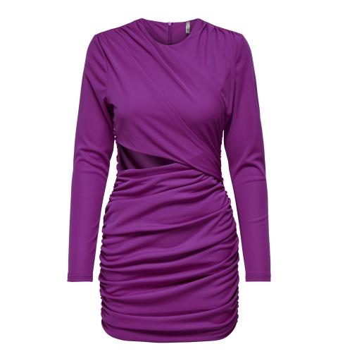 Only onlnew fox l/s ruching dress jrs morado