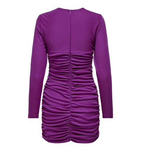 Only onlnew fox l/s ruching dress jrs morado