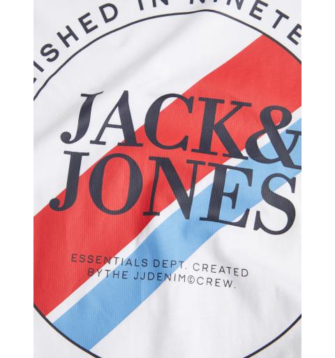 Jack&jones jjloof tee ss crew neck ln blanco