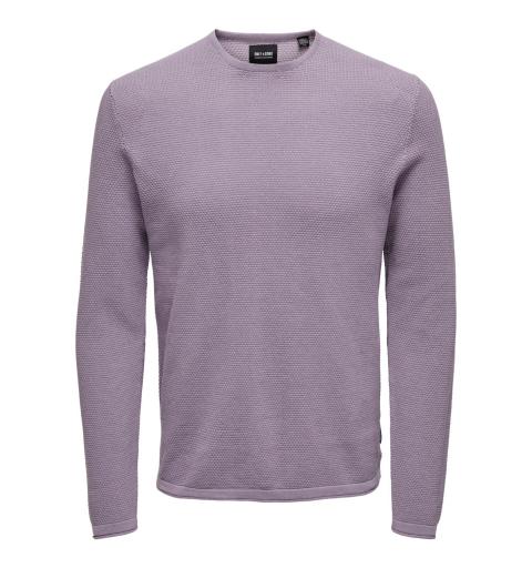 Only & sons noos onspanter reg 12 struc crew knit noos morado