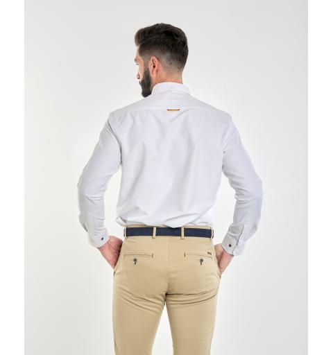 Spagnolo hombre cm 8068 c/boton bandera oxf.liso blanco