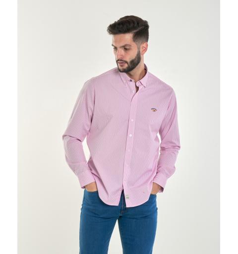 Spagnolo hombre cm c/boton bandera pop. rayas 8068 rosa