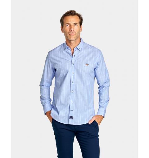 Spagnolo hombre cm 0025 c/boton popelin rayas azul