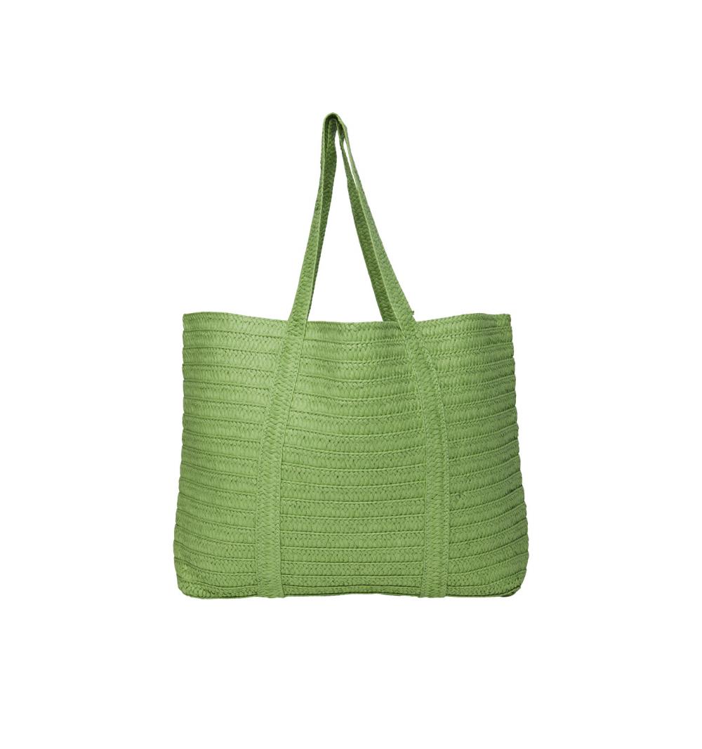 Pieces pcloma straw shopper verde