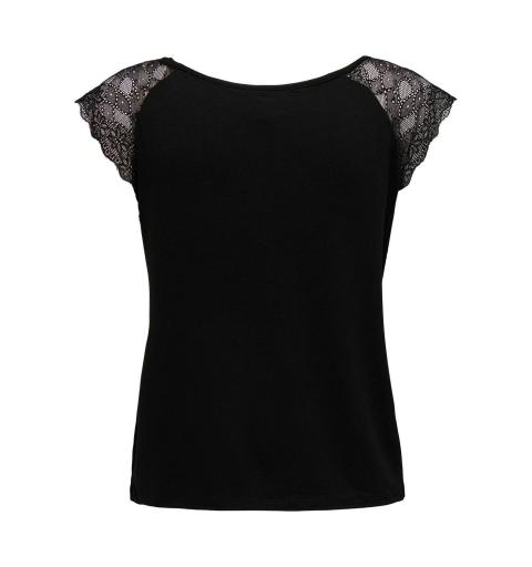 Only onlpetra s/s lace mix top jrs noos negro