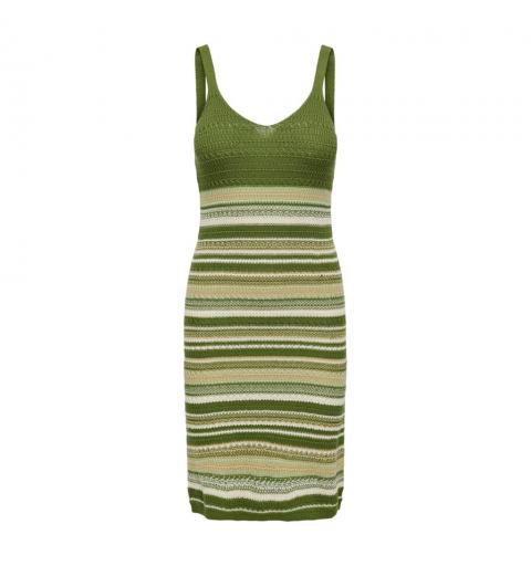 Jdy jdytropica s/l v-neck dress knt verde oscuro