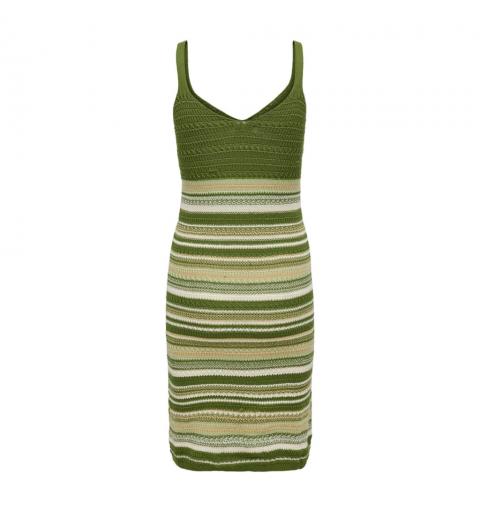 Jdy jdytropica s/l v-neck dress knt verde oscuro