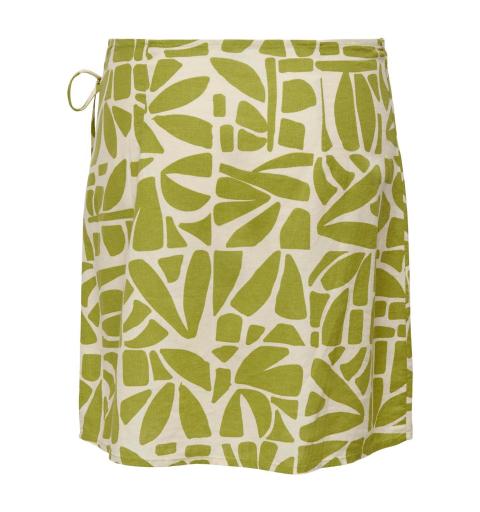 Only onldahlia linen short skirt ptm verde